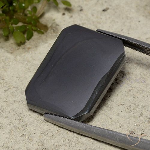 Натуральный черно-серый гематит 16,50 карата изумрудная огранка, непрозрачный