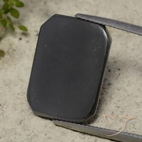 Натуральный черно-серый гематит 16,50 карата изумрудная огранка, непрозрачный