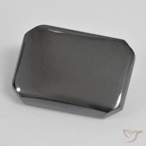 17.55ct Натуральный Средний серый Гематит, Изумрудная огранка, Непрозрачный