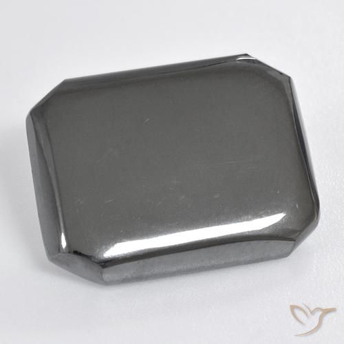 18.98ct Натуральный Средний серый Гематит, Изумрудная огранка, Непрозрачный