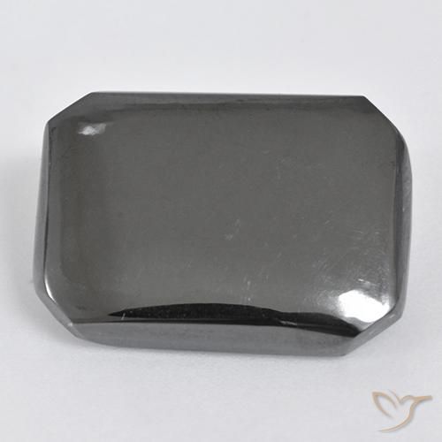19.55ct Натуральный Серебристо-серый Гематит, Изумрудная огранка, Непрозрачный