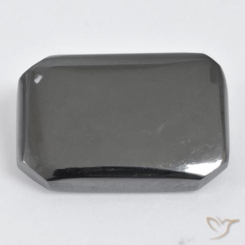 19.94ct Натуральный Средний серый Гематит, Изумрудная огранка, Непрозрачный