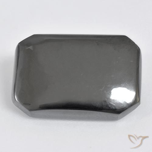 21.90ct Натуральный Средний серый Гематит, Изумрудная огранка, Непрозрачный