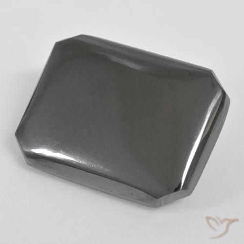 19.67ct Натуральный Средний серый Гематит, Изумрудная огранка, Непрозрачный