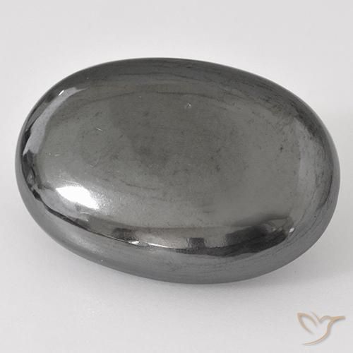 31.18ct Натуральный Средний серый Гематит, Овал, Непрозрачный