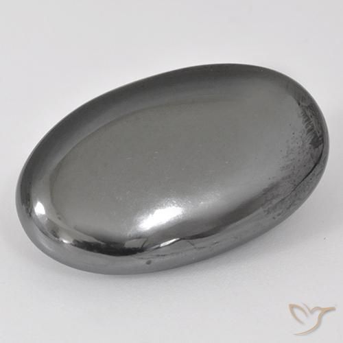 27.13ct Натуральный Средний серый Гематит, Овал, Непрозрачный
