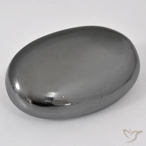 34.18ct Натуральный Серебристо-серый Гематит, Овал, Непрозрачный