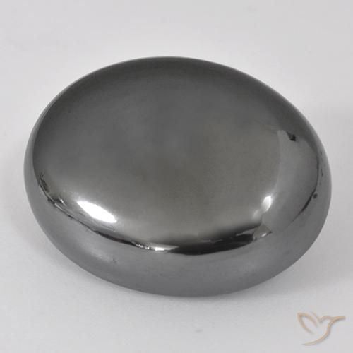 38.37ct Натуральный Серебристо-серый Гематит, Овал, Непрозрачный