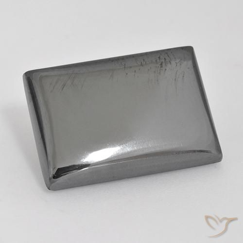 20.24ct Натуральный Серебристо-серый Гематит, Огранка Багет, Непрозрачный