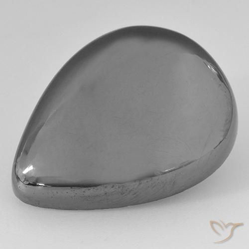 33.97ct Натуральный Серебристо-серый Гематит, Форма груши, Непрозрачный