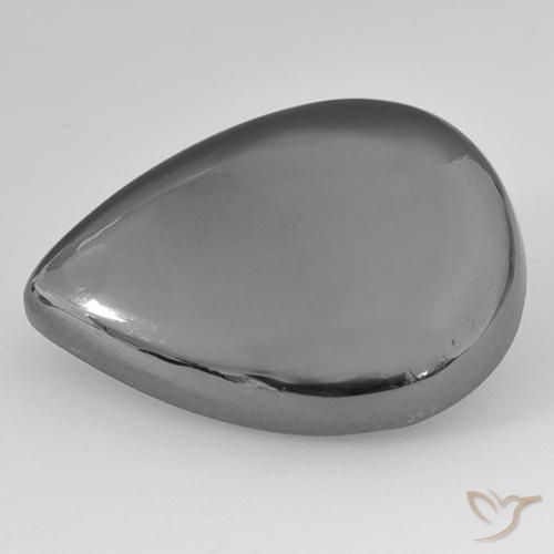 31.03ct Натуральный Серебристо-серый Гематит, Форма груши, Непрозрачный