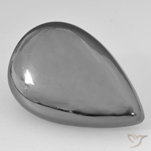 28.34ct Натуральный Средний серый Гематит, Форма груши, Непрозрачный