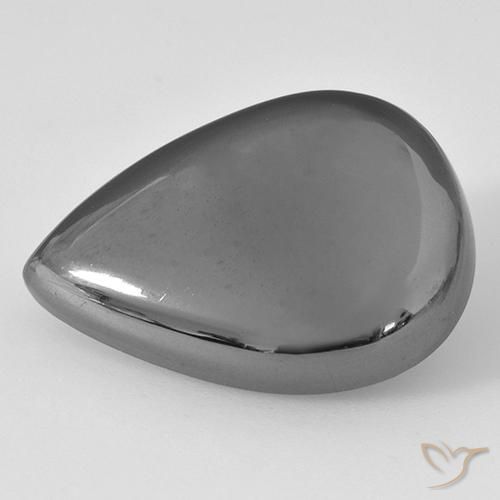 28.33ct Натуральный Средний серый Гематит, Форма груши, Непрозрачный