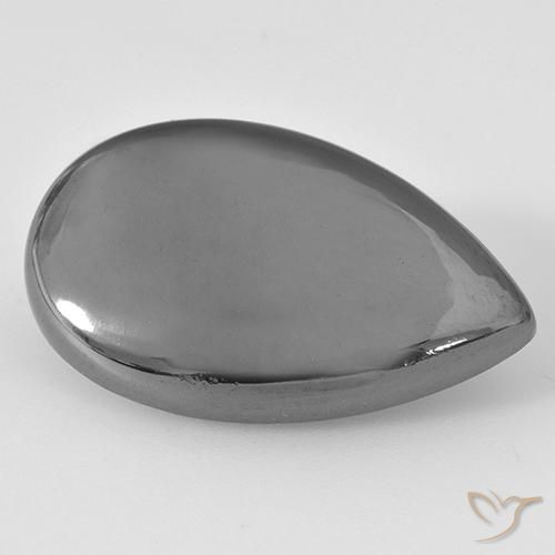 29.68ct Натуральный Средний серый Гематит, Форма груши, Непрозрачный