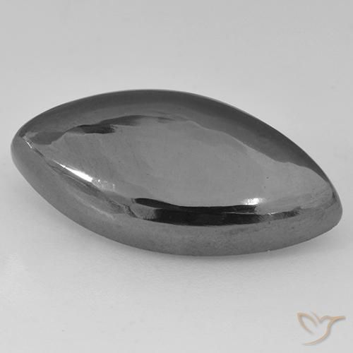 19.85ct Натуральный Средний серый Гематит, Маркиза, Непрозрачный
