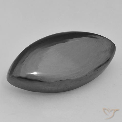 21.59ct Натуральный Средний серый Гематит, Маркиза, Непрозрачный