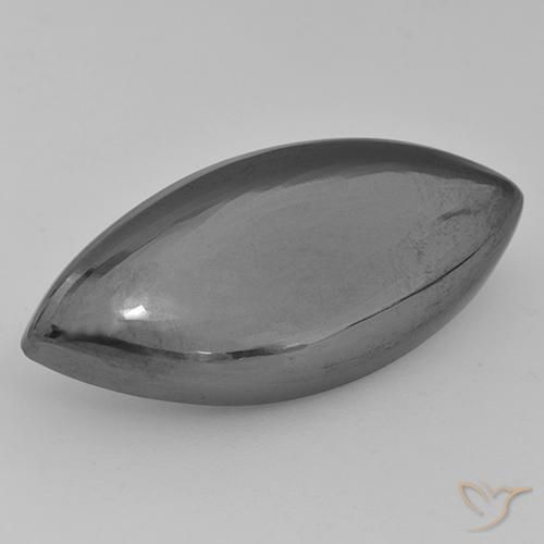 29.54ct Натуральный Средний серый Гематит, Маркиза, Непрозрачный