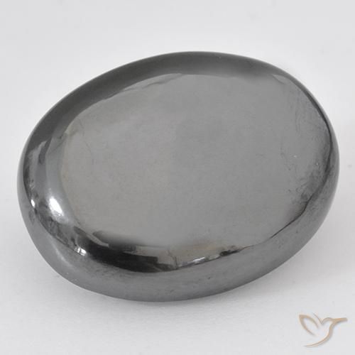 36.93ct Натуральный Серебристо-серый Гематит, Овал, Непрозрачный