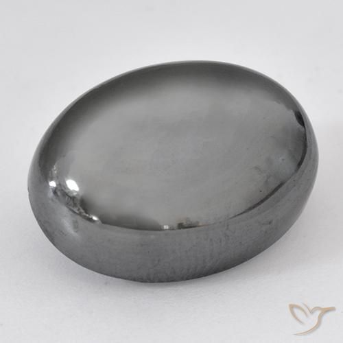 29.40ct Натуральный Средний серый Гематит, Овал, Непрозрачный
