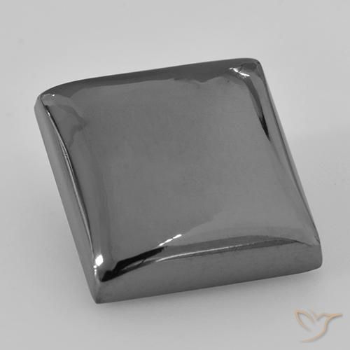 28.45ct Натуральный Средний серый Гематит, Квадрат, Непрозрачный