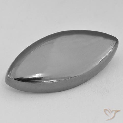29.62ct Натуральный Средний серый Гематит, Маркиза, Непрозрачный