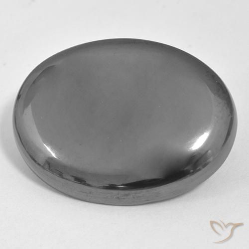 35.72ct Натуральный Серебристо-серый Гематит, Овал, Непрозрачный