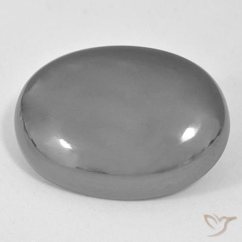 36.77ct Натуральный Серебристо-серый Гематит, Овал, Непрозрачный