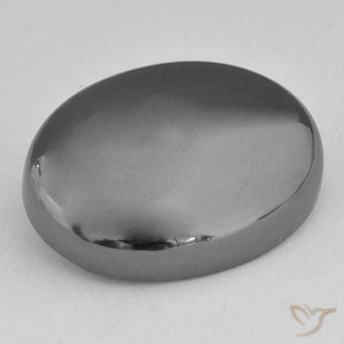 31.44ct Натуральный Серебристо-серый Гематит, Овал, Непрозрачный