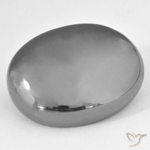46.22ct Натуральный Средний серый Гематит, Овал, Непрозрачный