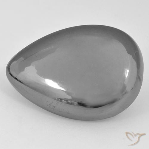 33.60ct Натуральный Серебристо-серый Гематит, Форма груши, Непрозрачный
