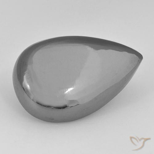 33.84ct Натуральный Серебристо-серый Гематит, Форма груши, Непрозрачный