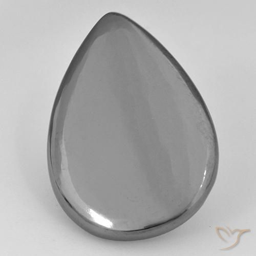 18.31ct Натуральный Серебристо-серый Гематит, Форма груши, Непрозрачный