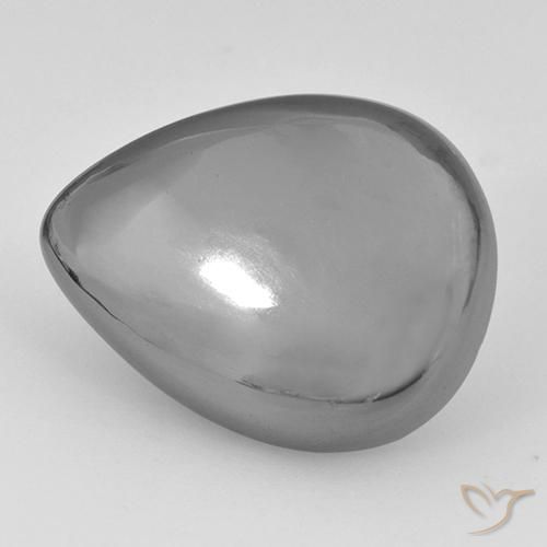 26.63ct Натуральный Серебристо-серый Гематит, Форма груши, Непрозрачный