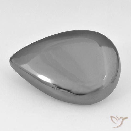 28.42ct Натуральный Серебристо-серый Гематит, Форма груши, Непрозрачный