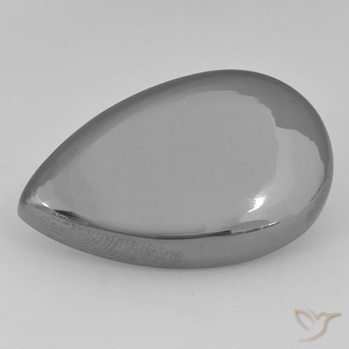 31.43ct Натуральный Серебристо-серый Гематит, Форма груши, Непрозрачный