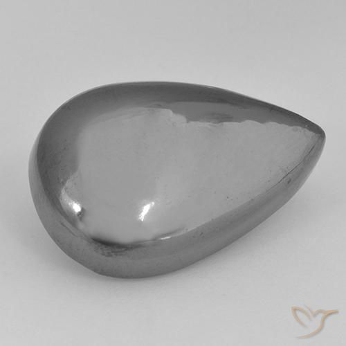 30.63ct Натуральный Серебристо-серый Гематит, Форма груши, Непрозрачный
