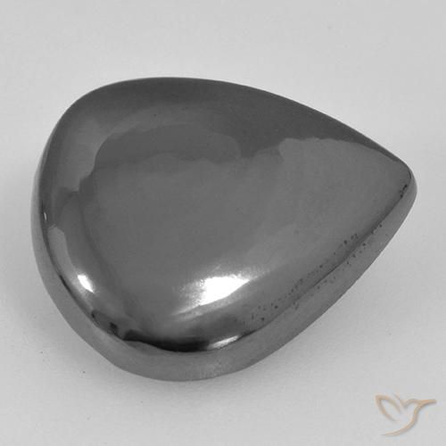 16.86ct Натуральный Серебристо-серый Гематит, Форма груши, Непрозрачный