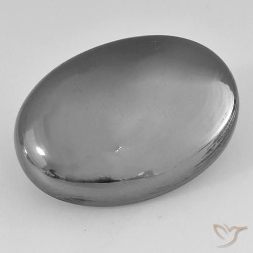 36.25ct Натуральный Серебристо-серый Гематит, Овал, Непрозрачный