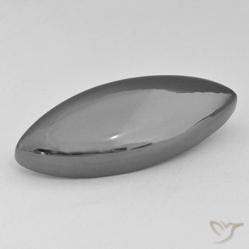 30.10ct Натуральный Средний серый Гематит, Маркиза, Непрозрачный