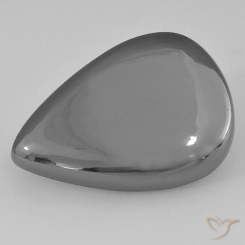 28.80ct Натуральный Серебристо-серый Гематит, Форма груши, Непрозрачный