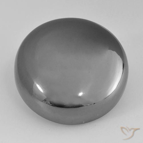 36.71ct Натуральный Средний серый Гематит, Круглый, Непрозрачный