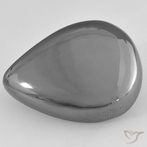 37.08ct Натуральный Средний серый Гематит, Форма груши, Непрозрачный