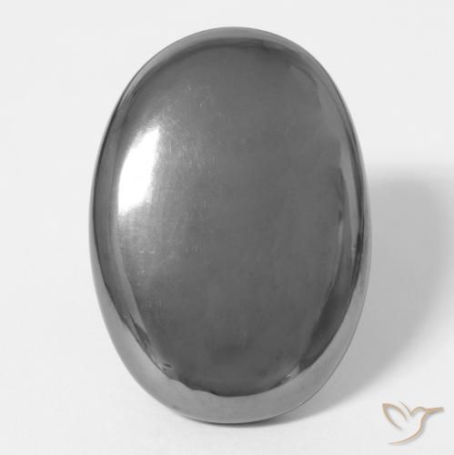 30.46ct Натуральный Средний серый Гематит, Овал, Непрозрачный