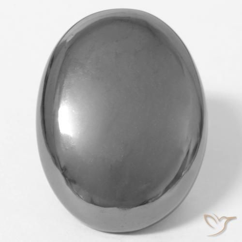 38.27ct Натуральный Серебристо-серый Гематит, Овал, Непрозрачный