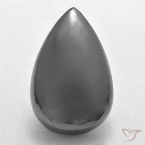 33.32ct Натуральный Серебристо-серый Гематит, Форма груши, Непрозрачный