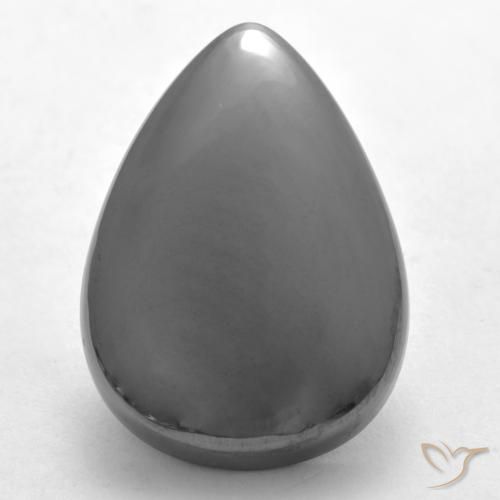 30.61ct Натуральный Серебристо-серый Гематит, Форма груши, Непрозрачный