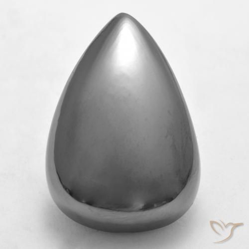 34.68ct Натуральный Серебристо-серый Гематит, Форма груши, Непрозрачный