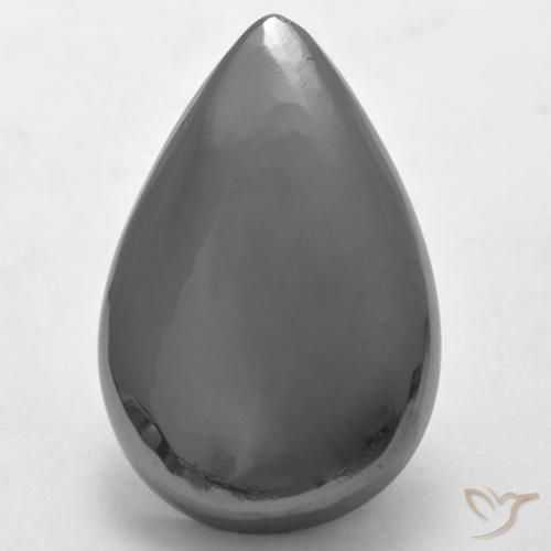 27.12ct Натуральный Серебристо-серый Гематит, Форма груши, Непрозрачный