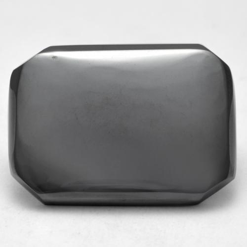 17.73 карата, натуральный Средний серый Гематит, Изумрудная огранка, Непрозрачный