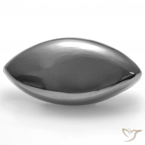 26.89ct Натуральный Средний серый Гематит, Маркиза, Непрозрачный